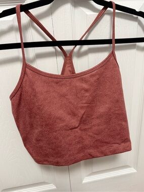 aerie Offline Soft Stretch Crop Tank in Dusty Rose
